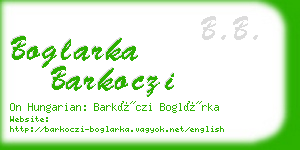 boglarka barkoczi business card